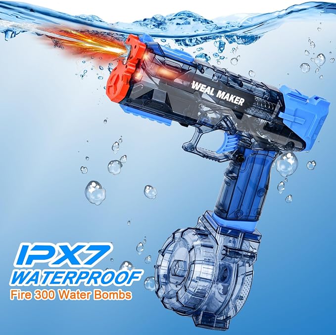 Electric Water Gun with LED Flash & USB-C Charging, Designed for Epic Aquatic Fun, Automatic Squirt Guns 25-30 FT Range, Realistic Water Pistol for Summer Outdoor Backyard Water Theme Party Toys