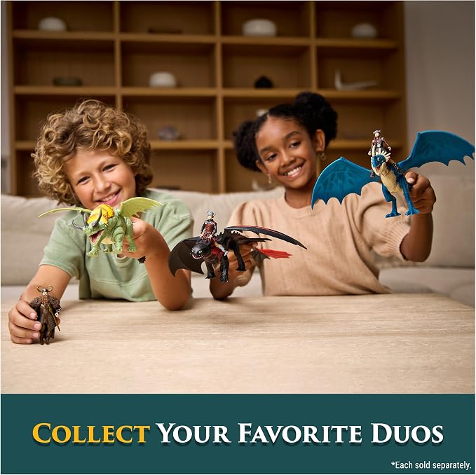 Dreamworks Dragons, How to Train Your Dragon, Rumblehorn & Stoick, Viking Duo Action Figures, Kids Toys for Boys Ages 4 and up