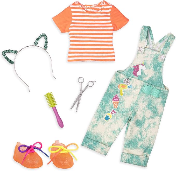 Glitter Girls – 14-Inch Doll Outfit Bundle – 3 Fashion Outfits – Rainbow Jacket, Cat – Ears, Sweater Dress – Clothes & Accessories – Fashion Pack – 3+ Years
