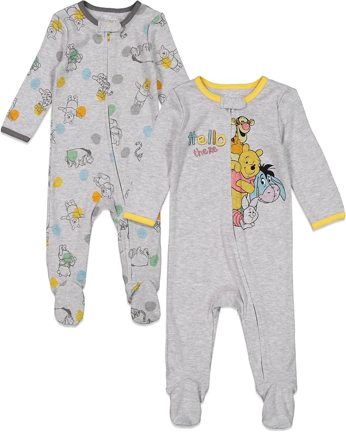 Disney Baby Boys' 2-Pack Footed One-Piece Sleep N' Play Newborn to Infant