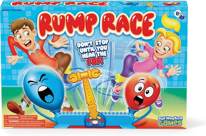 Rump Race Family Game Night - Balloon Popping Battle Board Game - Party Game - The Race is On to Pop Your Opponents Balloon - Bounce Your Balloon Off - Ages 8+