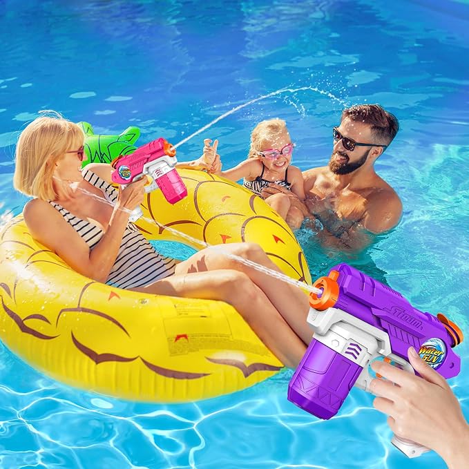 Water Guns for Kids Adults, 6 Pack Squirt Guns Soaker Blaster 220CC Capacity Long Range Super Water Gun Pistols for Boys Girls Toddlers Swimming Pool Water Toys (6)