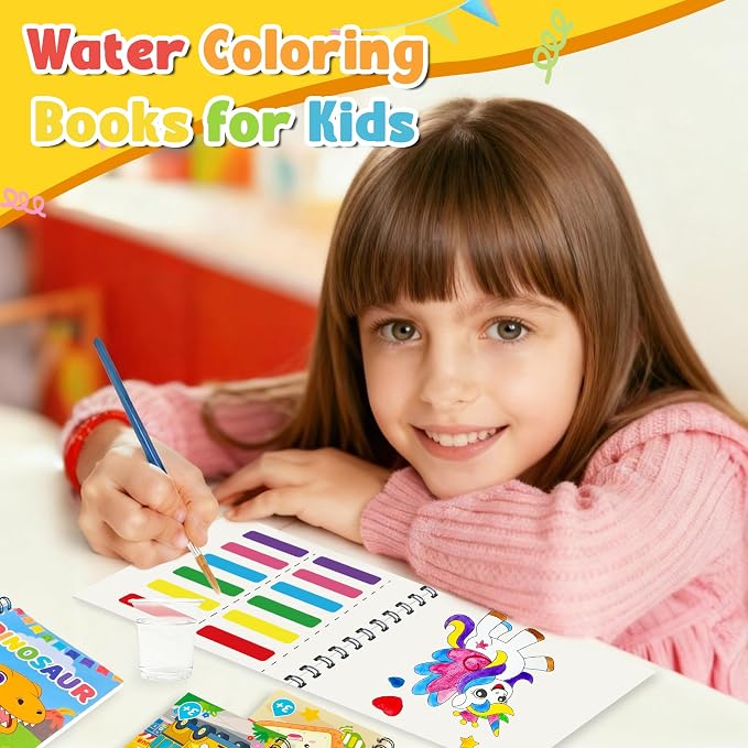 48 Water Coloring Books Party Favors: Bulk Mini Kids Birthday Favor, Goodie Bag Stuffers, Art & Crafts Classroom Prizes, Paint Activities School Toys, Halloween & Christmas Return Gifts for Ages 4-8