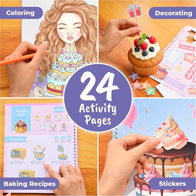BSCOOL - Drawing, Coloring & Activity Book: Create Hairstyles| with Stickers and Guides | Fashion Coloring Books for Kids 5 and up (Multipack - Play and Bake and Nail Studio)