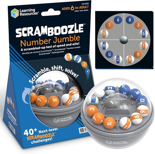 Learning Resources Scramboozle Number Jumble - 3D Brain Teasers for Kids and Adults, Puzzles for Teens, Boosts Critical Thinking and Problem Solving, Travel Games, Fidget Toy, Gifts for Boys and Girls