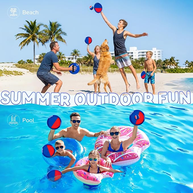 Upgraded Toss and Catch Ball Game Set, Beach Pool Toys Outdoor Games for Kids Toys, Outside Family Lawn Yard Games, for Boys Girls 3 4 5 6 7 8 9 10 11 12 Years Old