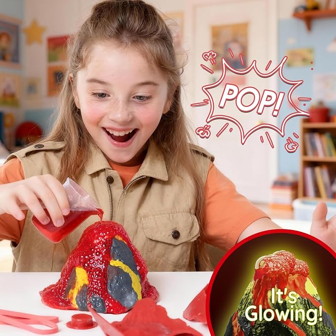 Volcano Science Kit for Kids – Erupting Volcano Making Kit, STEM Project & Science Experiment Kit, Non-Toxic Materials