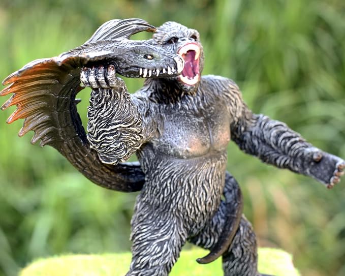 Gorilla Toy Model, Black Gorilla with Snake Action Figures | Wildlife Toys Set, Kids Gift, Play or Decor