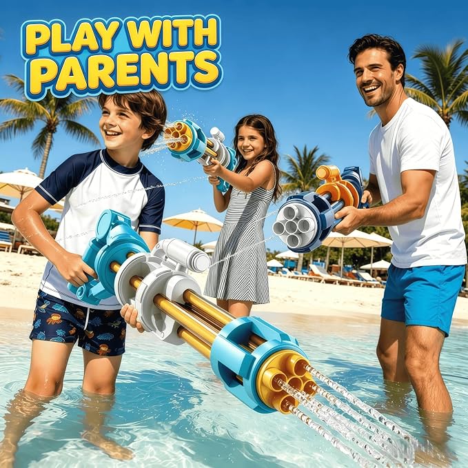 2 Pack Water Guns for Kids, Soaker Squirt Water Gun Toys, Beach Backyard Party Play Game Activities, Outdoor Swimming Water Pool Guns Birthday Gifts Toy for Kid Adults Ages 4-8 8-12 Boys Girls