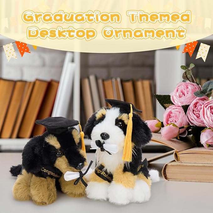 Tezituor 6 Pcs Graduation Plush Dog Bulk Toy 6", 2026 Cute Puppy Graduation Stuffed Animal Gift for Boys and Girls Graduates, Congrats Grad Keepsake
