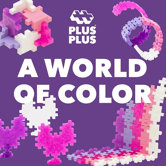 PLUS PLUS Glitter Mix Tube - Mini Interlocking Building Blocks Set, Stem Toys for Kids - Sensory Bin Fillers/Math Manipulatives Classroom Must Haves Gifts for Boys & Girls