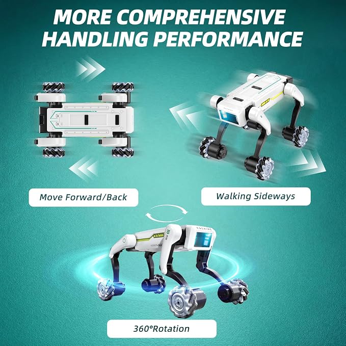 Smart Robot Dog for Kids Ages 6-12, Voice and Remote Control Robotic Pet, 30+ Bionic Actions, All-Terrain Stunt Moves, 25m Range, STEM Toy for Kids