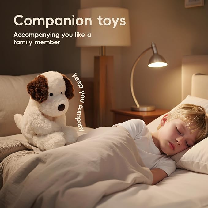 Stuffed Animals Dog Jack Russell Terrier Dog Plush Toys 13.8 inches Soft and Premium Puppy Plush Toy Gift for for Babies Children Adults, White with Brown Ears