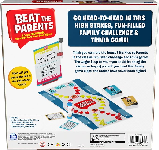 Spin Master Beat The Parents Board Game for Families and Kids Aged Over 5, (6062192)