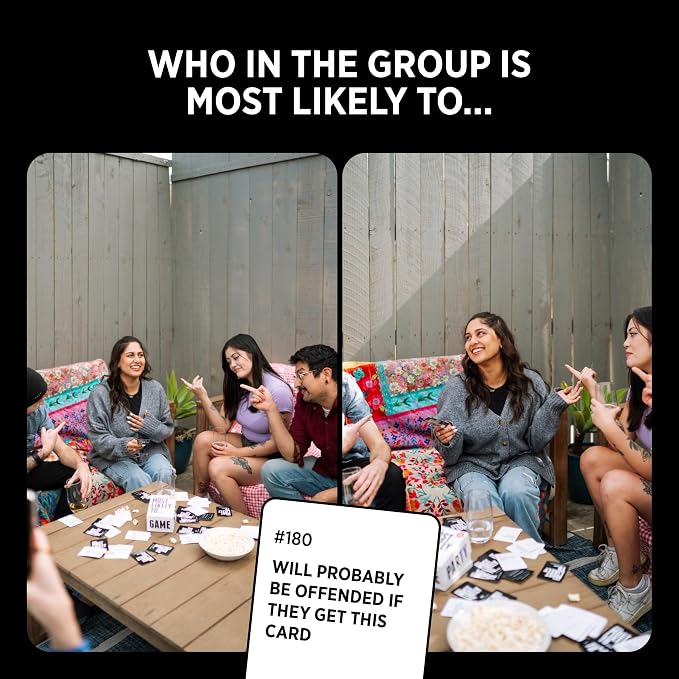 DSS Games Who's Most Likely to...Kinda Clean Family Edition [A Party Game | Great for Adults & Teens | Game Nights & Big Groups]