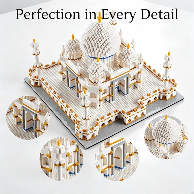 KLMEi Micro Mini Blocks Architecture Taj Mahal Building Set Landmarks Collection Model Kits Idea Presents for Adults Age of 14+ 3950 Pieces