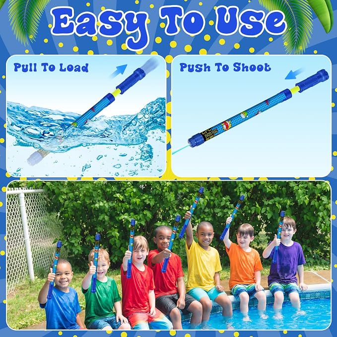 Halloscume 12 Pcs Comics Party Favors, 15'' Water Guns Bulk for Kids Water Squirt Blasters Guns, Summer Activity Swimming Pool Backyard Beach Outdoor Toys for Kids Adults, 39 ft Range Shooter