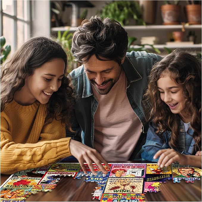 White Mountain 1000 Piece Jigsaw Puzzle Funny Collage Puzzles with Large Pieces Gift for Adults and Family 24"x30" - Simple Pleasures