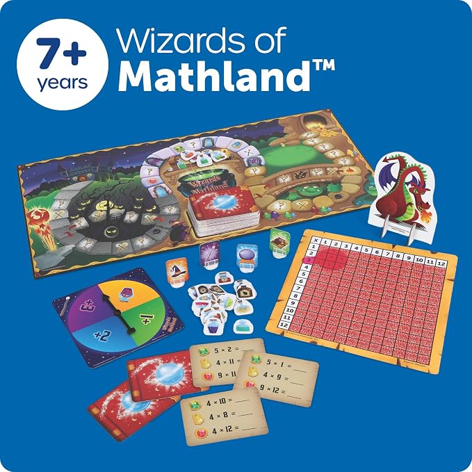 Learning Resources Wizards of Mathland - Multiplication Math Games for Kids, 2nd - 3rd Grade Classroom Board Game, Fun Educational Homeschool Games for Elementary Kids, Math Learning Board Game