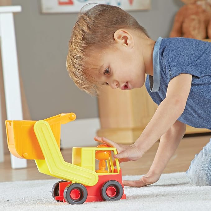 Learning Resources 1-2-3 Build It Construction Crew - Take Apart Construction Toys, Toddler Excavator Toy, Kids Dump Truck Toy, Tractor Toys for Kids 3-5, Building Sets for 4 Year Olds