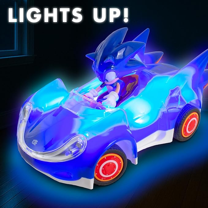 NKOK Sonic Glow Racer RC Car – Ready to Run 1/28 Scale Remote Control Vehicle with Light-Up Body