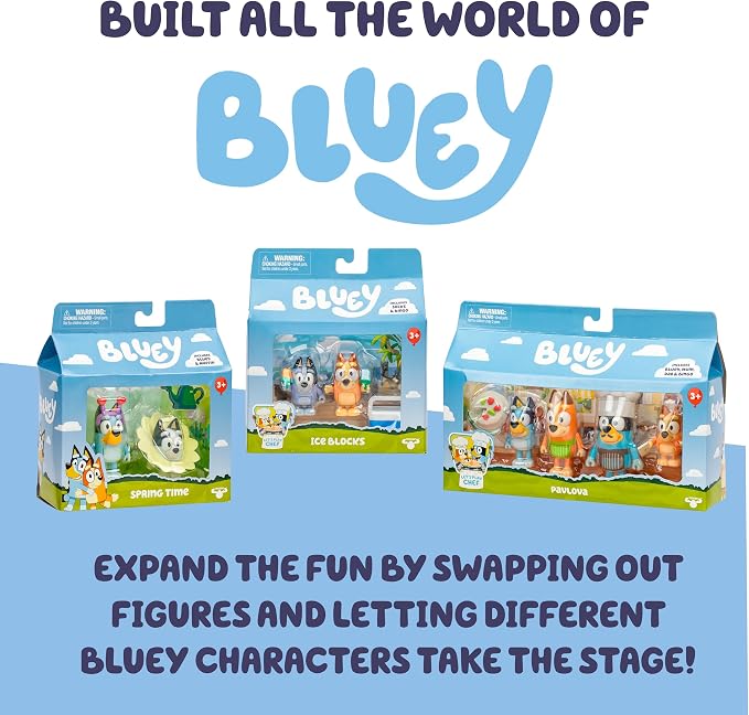 Bluey Family Figures Trip Pack of 4, Articulated Character Toys with Bingo, Bandit, and Chilli Figurines, Action Figures for Kids Ages 3+