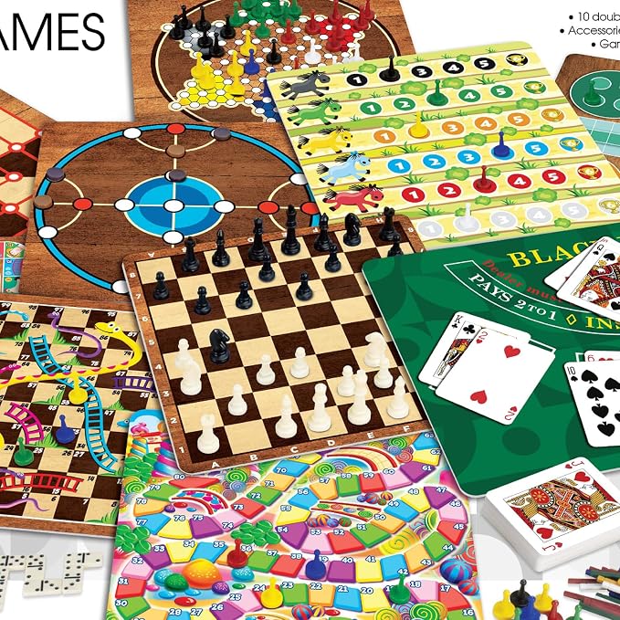 365 Games - Traditional Strategy Board & Card Games, Tin Storage Container, Game for Each Day of Year, Family, Ages 6+, 1-8 Players