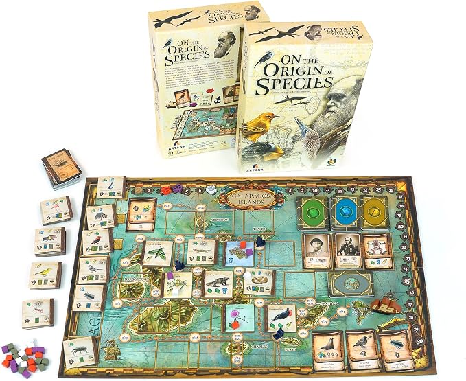 On The Origin of Species | An Evolutionary Research Board Game by Artana Games | Charles Darwin's Trip Through the Galapagos as a Strategic Science Board Game for Kids and Families | Based on the Book