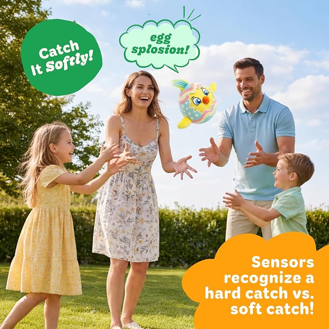 Move2Play, Egg Toss, Hilariously Wild Active Party Game for Kids | Indoor & Outdoor Toss Toy for Boys & Girls Ages 3-8+ | Fun Birthday, Family & Camping Game