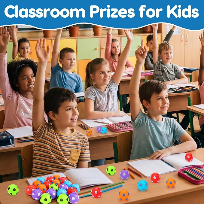 Thremhoo 32PCS Fidget Spinner Balls Soccer World Cup Party Favors Bulk for Kids 4-8 8-12 Goodie Treat Bag Stuffers Classroom Treasure Toys Carnival Prize Pinata Filler Birthday Trinket Return Gifts