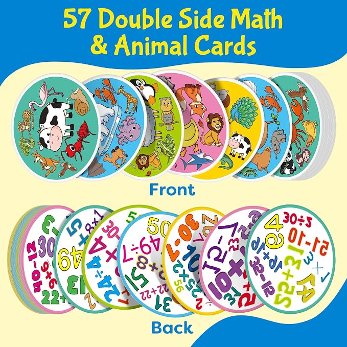 Edulok Match Game Quick Memory Card Game,Fun Math Learning Card Math Game,Quick Reflexes Cards Animal Table Piles Games,Visual Perception Family Games,Preschool Classroom Homeschool Supplies