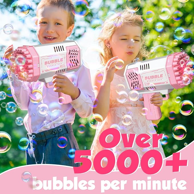 JONEG Toys for 3-8 Year Old Boys Girls: Bubble Machine for Kids with Bubble Solution, Gifts for 3 4 5 6 7 8 Years Old Boy Birthday Toy for Kid Toddlers Ages 4-6 Outdoor Wedding Bubbles Blower Maker