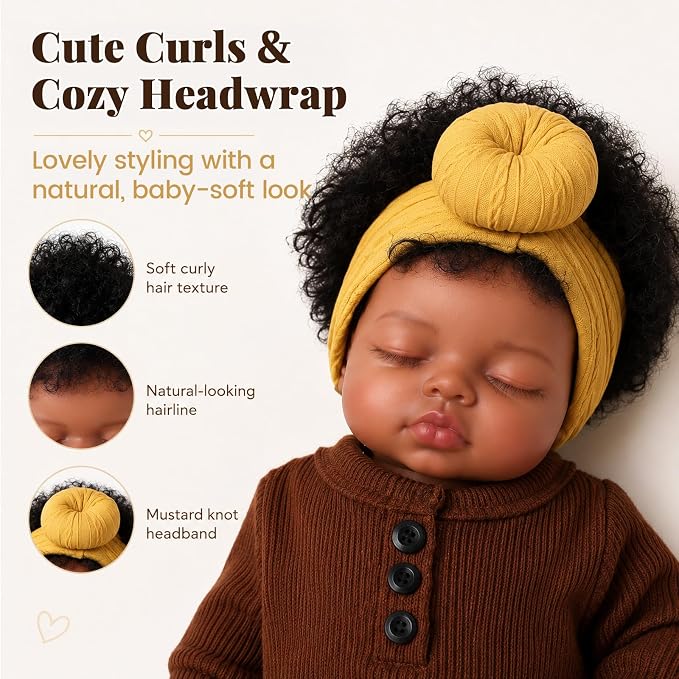 BABESIDE Black Reborn Baby Dolls, 17 Inch Realistic Black Newborn Lifelike Real Life Baby Dolls Soft Vinyl & Cloth Body with Feeding Kit Gift Box for Kids Ages 3+