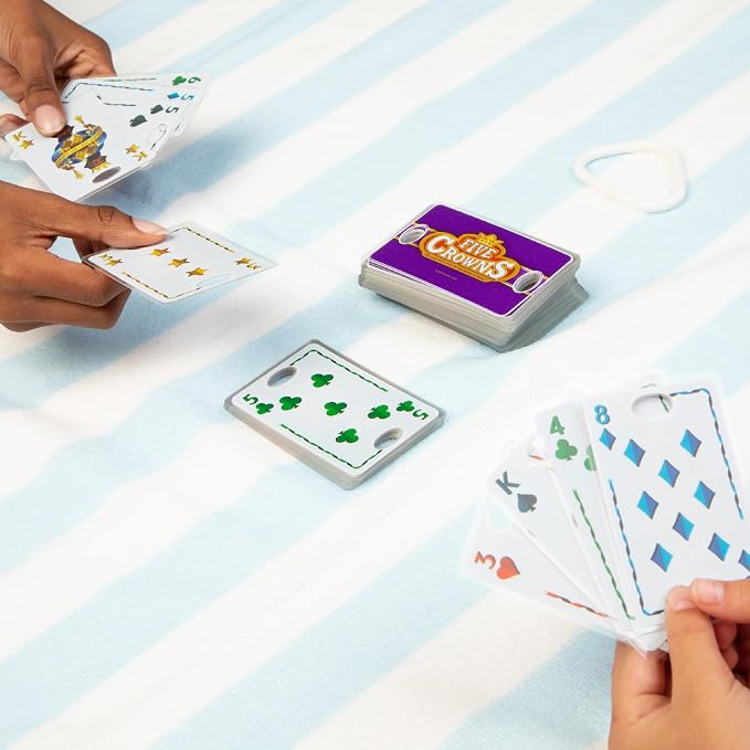 Five Crowns Waterproof Cards Games – Pool, Summer Toys, Pool Games, Family Game Night, The Game isn’t Over Until The Kings Go Wild!, 5 Suited Rummy Style Card Game, Ages 8+