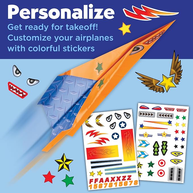 Creativity for Kids Paper Airplane Squadron - Create 20 Paper Airplanes | Fun Summer Crafts | Mini Craft Kit for Boys, Small Gift for Boys, Kids Activities (Ages 6+)