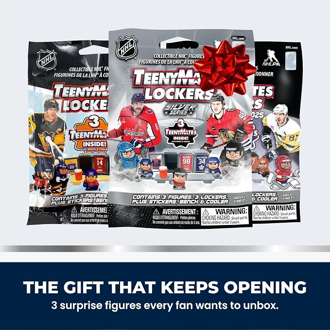 TeenyMates NHL Hockey Action Figures Locker Room Set with 3 Surprise 2026 TeenyMates Players