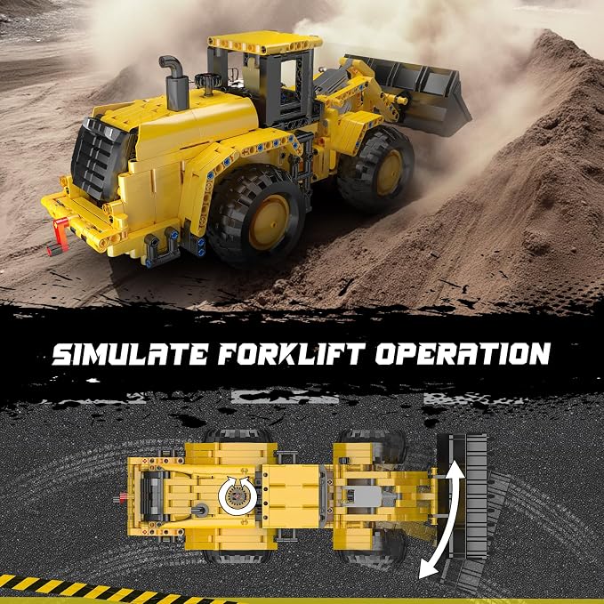 Mould King 17084 Wheel Loader Construction Toy, Buildable Bulldozer Construction Vehicle Building Set, Realistic Loading Shovel for Adult (910 PCS)