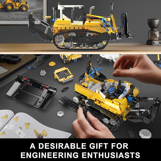 Mould King 19019 Bulldozer Building Set - Technique Heavy Bulldozer Truck Model Kits, Collectible Construction Vehicle Toys, DIY Engineering Building Blocks for Teens and Adults (1200 PCS)