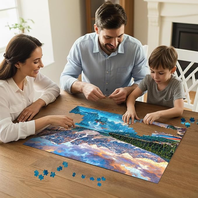 Moraine Lake Puzzles for Adults 1000 Pieces,Challenging Jigsaw Puzzles for Adults,Difficult Impossible Puzzle for Family Game Night,Recycled Paper Jigsaw Puzzle,Gifts for Parents Mother's Father's Day
