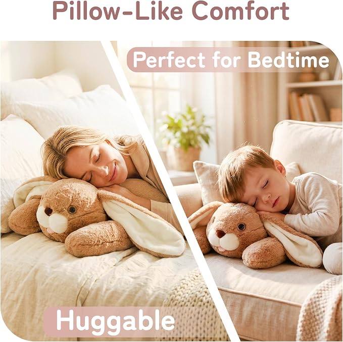 Niuniu Daddy 20" 3.3lb Bunny Weighted Stuffed Animal forKids and Adults, Soft Sensory Rabbit Plush Body Pillow for Calming Support, Large Animal Toy for Everyday Comfort