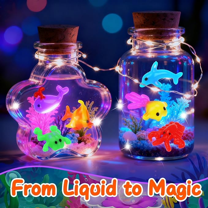 Aqua Fairy Water Gel Kit for Kids, Magic Water Elf Toy Kit with 20 Magic Gel &16 Shape Molds-DIY Magic Elf Kits Make Your Own Water Pets Arts and Crafts for Kids 4-6 7 8 9 10 Year Old Boys Girls Gifts