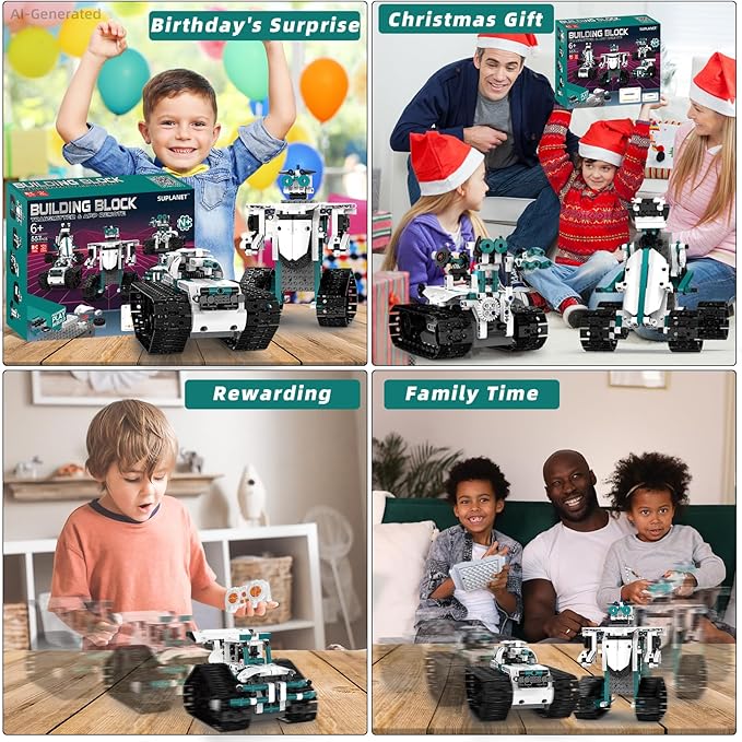 STEM Robot Toys for 8-14, 12 in 1 Remote Control Robotics Toys for Kids, Programmable Building Robot Kit Birthday Present for Science Educational(557 Pcs)