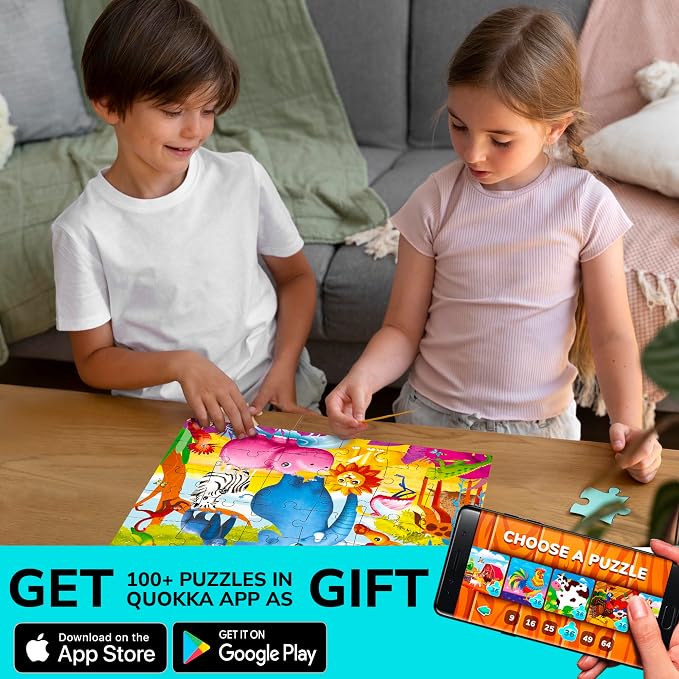 QUOKKA Puzzles for Toddlers 3-5 - 4 x 30 Pieces Puzzles for Kids Ages 2-4 - Animal Learning Jigsaw Puzzle for Kids 4-6 Years Old - Educational Toys for Boy and Girl