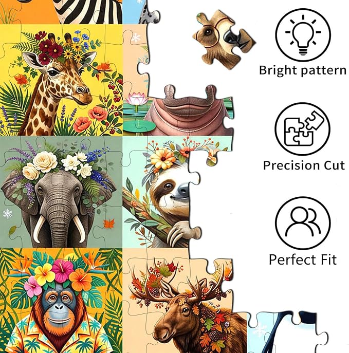 Puzzles for Kids Ages 6-8 8-12 Year Old, 200 Pieces Jigsaw Puzzles for Kids-Beautiful Wild Animals Jigsaw Puzzles Learning Educational Toys for Boys and Girls
