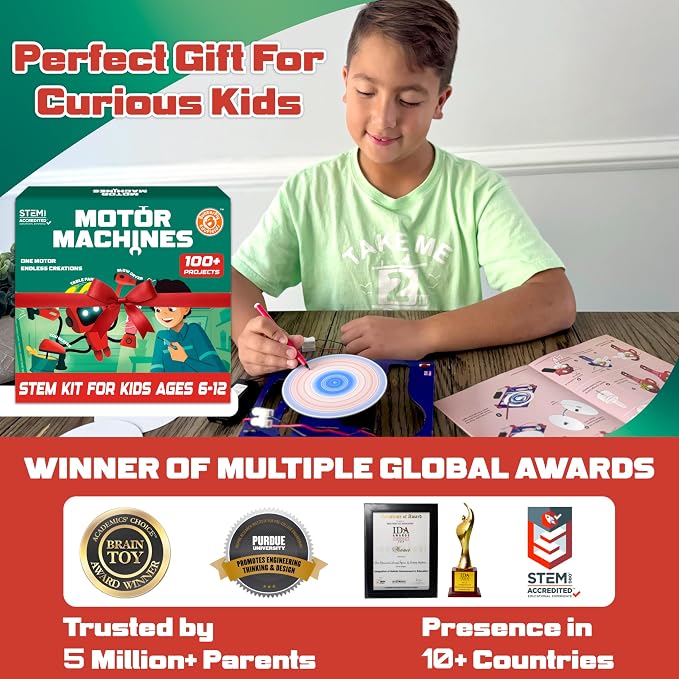 Butterfly EduFields 100+ STEM Toys for Ages 8-13 Boys Girls | STEM Projects kit for Kids 6 7 8 9 10 12 Years | Motor Machines - Robotics & Engineering Toys | Gifts for Smart Kids