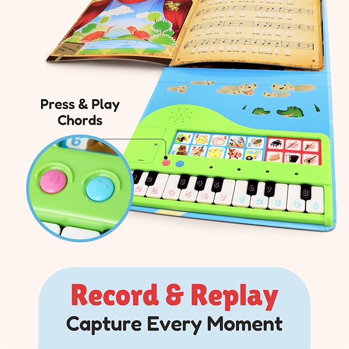 BEST LEARNING My First Piano Book — Award-Winning 20-Key Toy Piano for Toddlers and Kids Ages 3-8 — 10 Nursery Rhymes, 6 Instrument Sounds, Record & Playback — Educational Music Birthday Gift