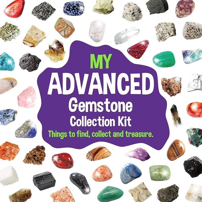 Gamerside Rocks for Kids - 48 Real Rocks, Gemstones & Crystals Collection – Educational Science Kit, Great Rock Collections STEM Gift for Boys & Girls Ages 6-12