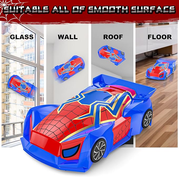 Wall Climbing Remote Control Car Mini, Spider 360° Rotating RC Stunt Car, Rechargeable RC Cars Toys for 3 4 5 6 7 8 9 10 11 12 Year Old Boys Girls Kids