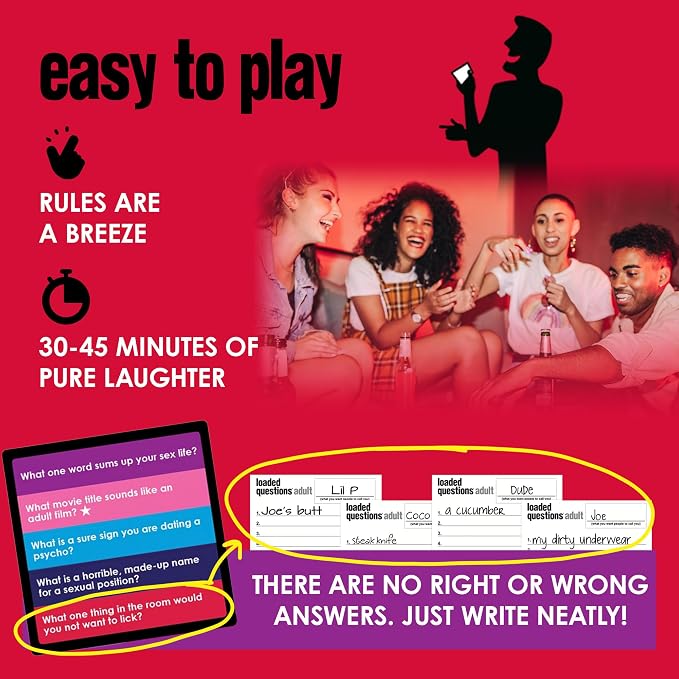 Loaded Questions Card Game for Adults – Funny Adult Party Game with 250+ Suggestive Questions, for Group Game Night