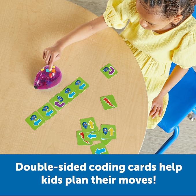 Learning Resources Rechargeable Code & Go Robot Mouse, Rechargeable Robot Toy, STEM Programming for kids, Early Coding for Kids 5-7